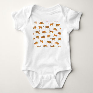 Body Para Bebê Tigre Japonês: Vintage Doodle Seamless