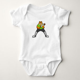 Body Para Bebê Tigre no Cricket com morcego de Cricket