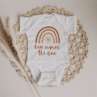 Body Para Bebê TINLEY Boho Terracotta Rainbow Aqui vem o Sol