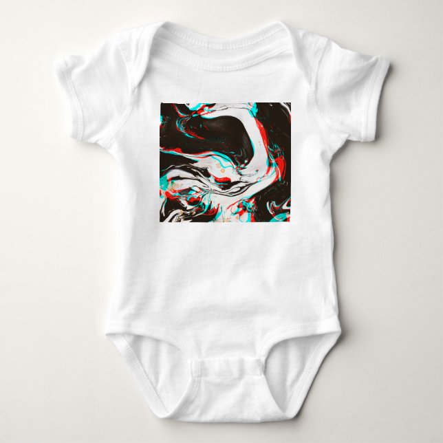 Body Para Bebê Tinta Marmoreada: Textura Falsa. (Frente)