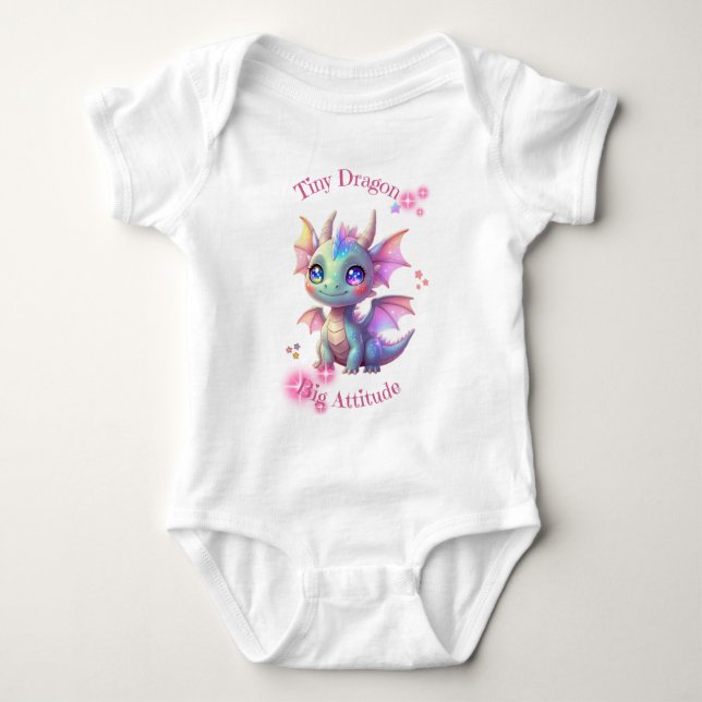 Body Para Bebê Tiny Dragon, Big Attitude – Cute Kawaii Dragon (Frente)