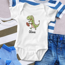 Body Para Bebê Tiny Trex Jogando Futebol Personalizado