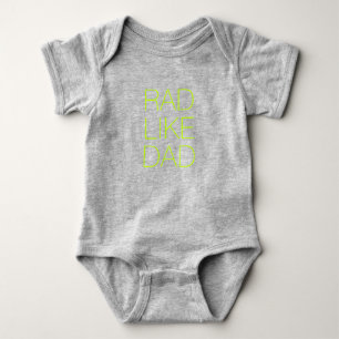 Body Para Bebê Tipo Pai neon verde minimalista tipografia bonitin