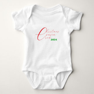 Body Para Bebê Tipografia da Tripulação do Primo de Natal