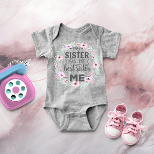 Body Para Bebê Tipografia de Boho, Irmã Menina Bonita