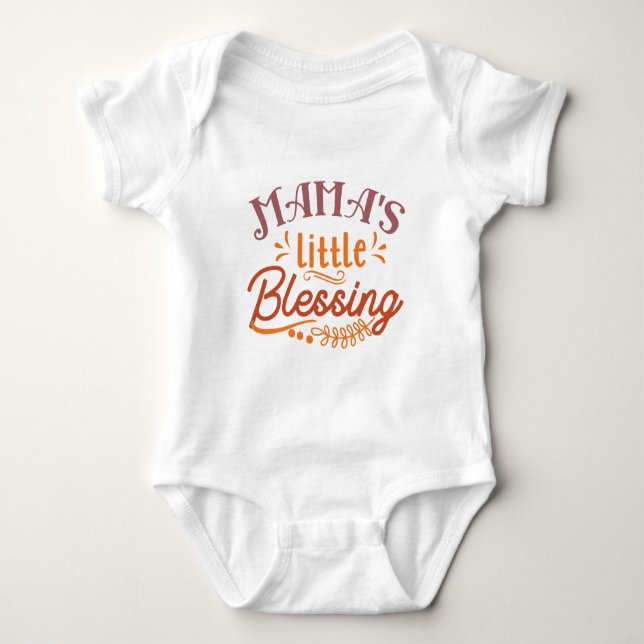 Body Para Bebê Tipografia Pequena Bênção da Mamãe  (Frente)