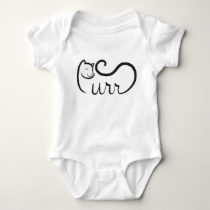 Body Para Bebê Tipografia Purr PRETA