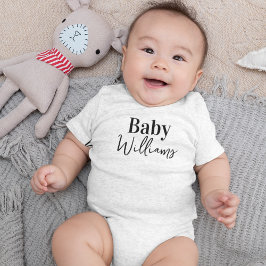 Body Para Bebê Tipografia Única Nome de Bebê Personalizado