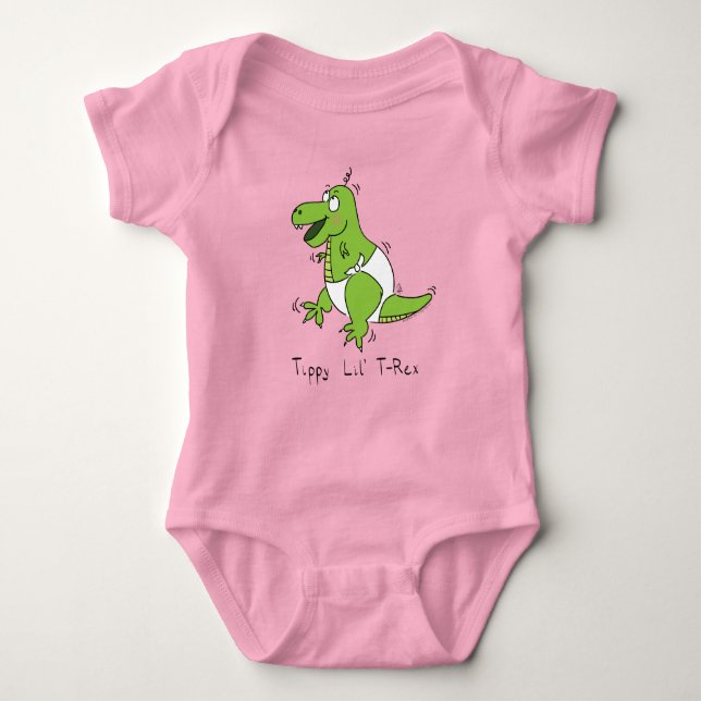 Body Para Bebê Tippy Lil T-rex Bebê Dinossauro Bebê Crianças Bebê (Frente)