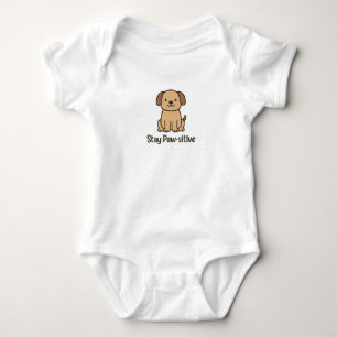 Body Para Bebê Título: Keep Paw-sitive - Design de Cachorro Bonit