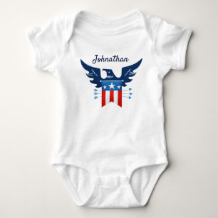 Body Para Bebê Toda Águia Americana e Patriótico