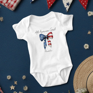 Body Para Bebê Toda Garota Americana Coquete Laço