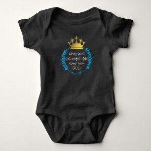 Body Para Bebê TODO PRESENTE BOM E PERFEITO   Blue Laurel Wreath