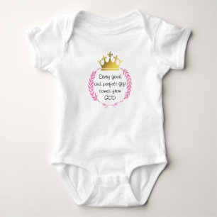 Body Para Bebê TODO PRESENTE BOM E PERFEITO DE DEUS   Menina