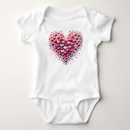 BODY PARA BEBÊ TOM DE VERMELHO CORAÇÕES DE AMOR DE DIA DOS NAMORA