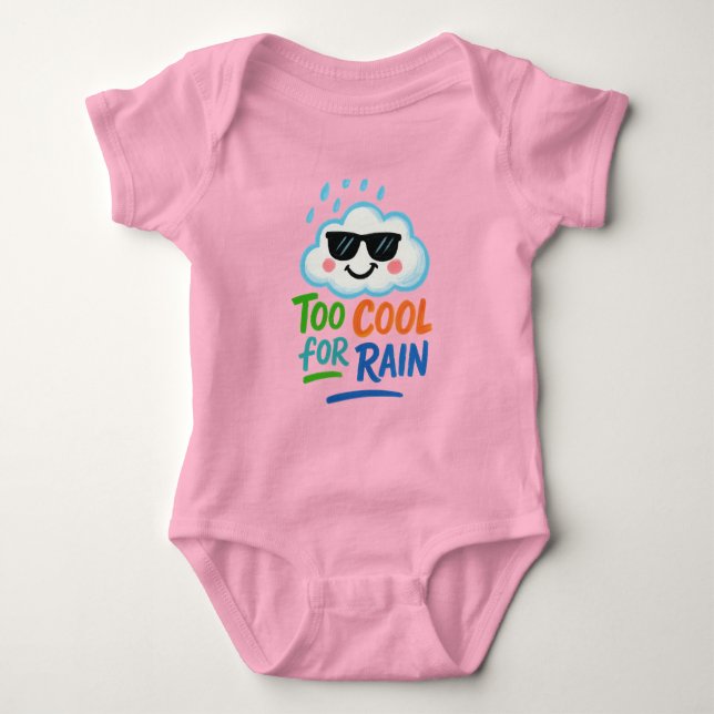 Body Para Bebê Too Cool for Rain | Cute Cloud Baby Bodysuit (Frente)