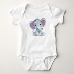 Body Para Bebê Tornozelo de bebê roxo, elefante, bonito