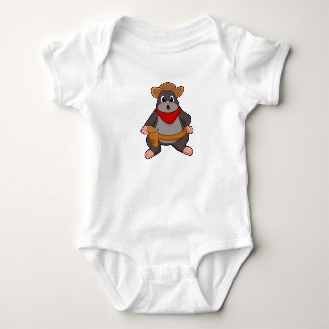 Body Para Bebê Toupeira como Cowboy (Frente)