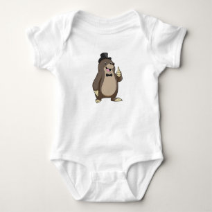 Body Para Bebê Toupeira como Noivo com Gravata