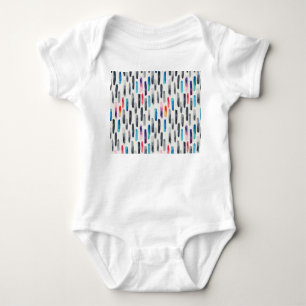 Body Para Bebê Traços de pincel de aquarela, padrão sem costura c