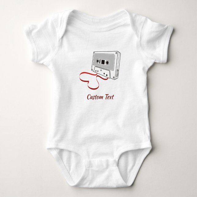 Body Para Bebê Traje de bebê cassete de áudio (Frente)