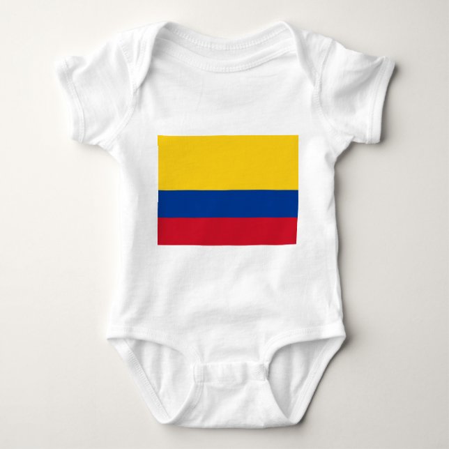 Body Para Bebê Traje de bebê com bandeira colombiana (Frente)