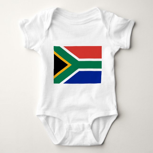 Body Para Bebê Traje de bebê com bandeira da África do Sul (Frente)