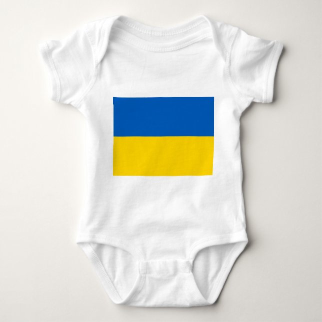 Body Para Bebê Traje de bebê com bandeira da Ucrânia (Frente)