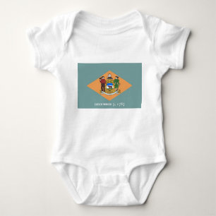 Body Para Bebê Traje de bebê com bandeira de Delaware