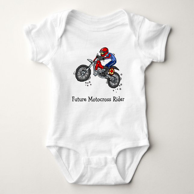 Body Para Bebê Traje de Bebê do Futuro Motocross (Frente)