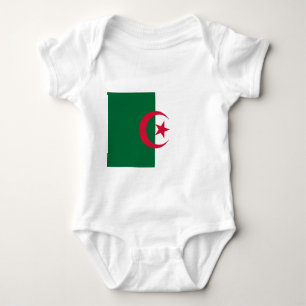 Body Para Bebê Traje de bebê patriótico com bandeira Argélia