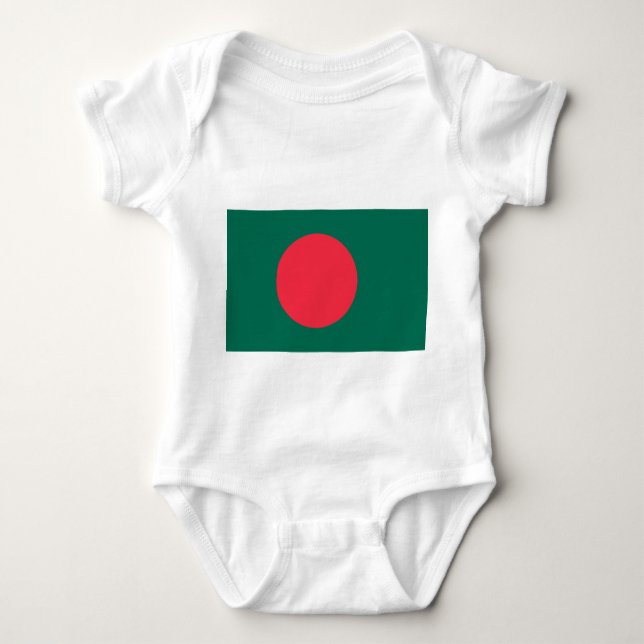 Body Para Bebê Traje de bebê patriótico com bandeira Bangladesh (Frente)