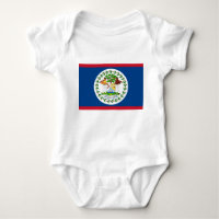 Traje de bebê patriótico com bandeira Belize