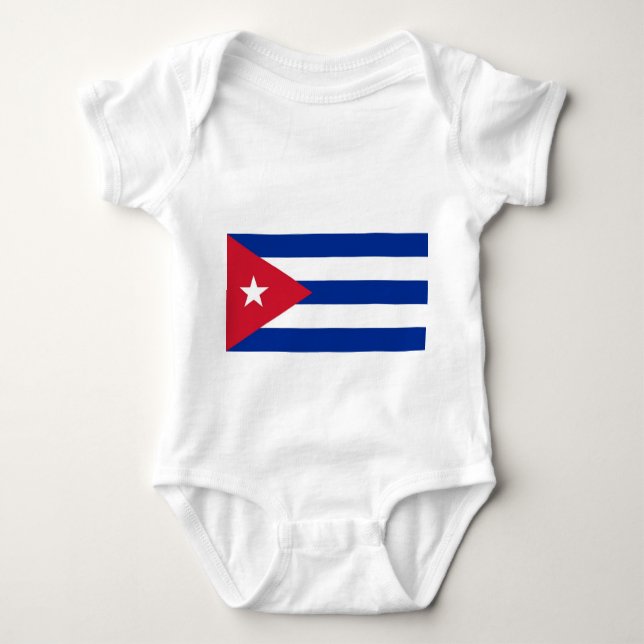 Body Para Bebê Traje de bebê patriótico com bandeira cubana (Frente)