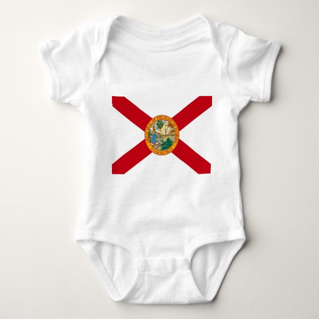 Body Para Bebê Traje de bebê patriótico com bandeira da Flórida (Frente)