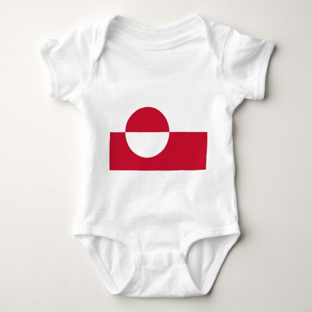 Body Para Bebê Traje de bebê patriótico com bandeira da Gronelând (Frente)