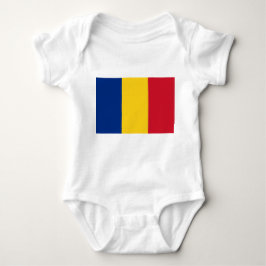 Body Para Bebê Traje de bebê patriótico com bandeira da Romênia