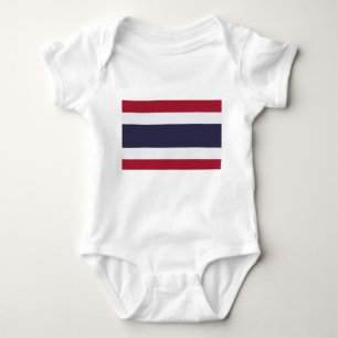 Body Para Bebê Traje de bebê patriótico com bandeira da Tailândia