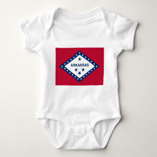 Body Para Bebê Traje de bebê patriótico com bandeira de Arkansas,