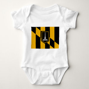 Body Para Bebê Traje de bebê patriótico com bandeira de Baltimore