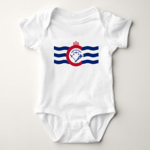 Body Para Bebê Traje de bebê patriótico com bandeira de Cincinnat