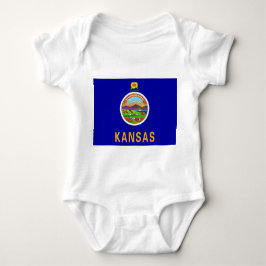 Body Para Bebê Traje de bebê patriótico com bandeira de Kansas, E
