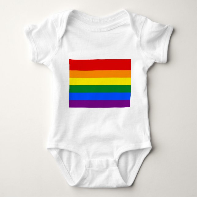 Body Para Bebê Traje de bebê patriótico com bandeira de orgulho L (Frente)