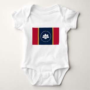 Body Para Bebê Traje de bebê patriótico com bandeira do Mississip