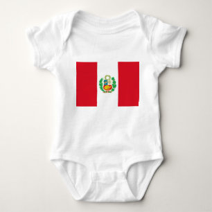 Body Para Bebê Traje de bebê Patriótico com bandeira do Peru