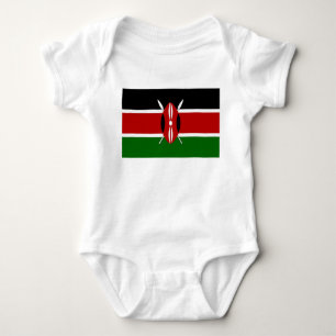 Body Para Bebê Traje de bebê patriótico com bandeira do Quênia