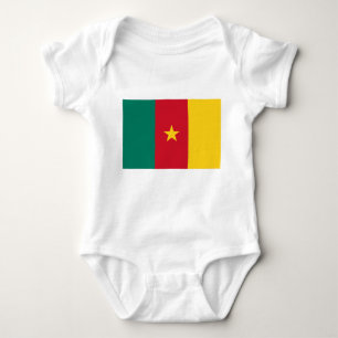 Body Para Bebê Traje de bebê patriótico com bandeira dos Camarões