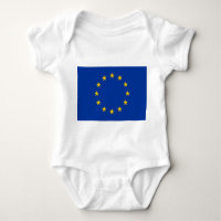 Traje de bebê patriótico com bandeira Europa