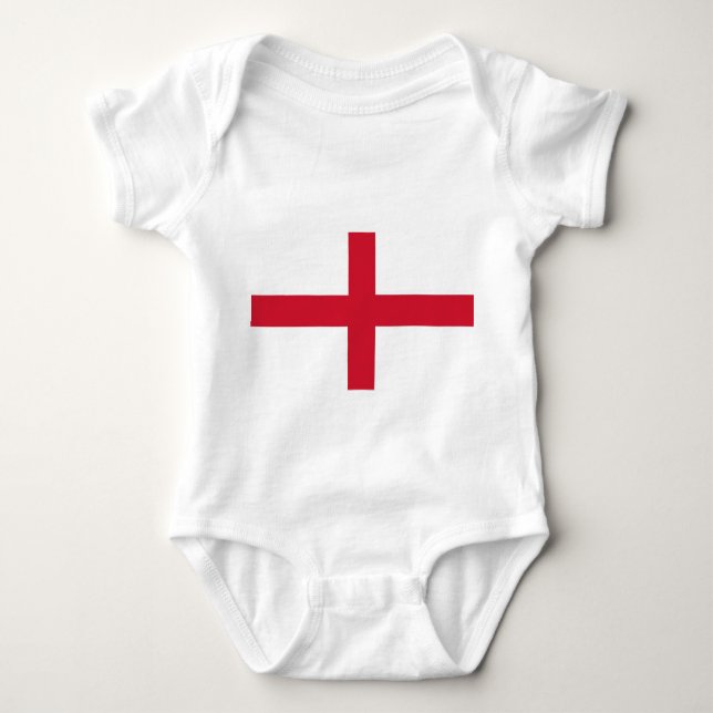 Body Para Bebê Traje de bebê patriótico com bandeira Inglaterra,  (Frente)