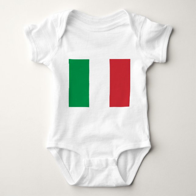 Body Para Bebê Traje de bebê patriótico com bandeira italiana (Frente)